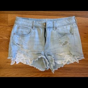 American Eagle Hi-Rise Shortie Denim Shorts